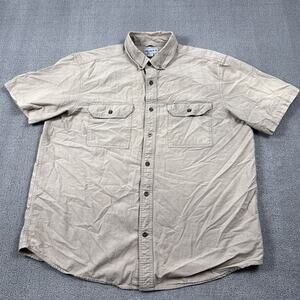 Carhartt Shirt Adult Extra Large Tan Button Up Heavy Denim Workwear Casual Men's